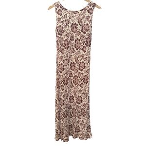 Y2K Casual Corner 90s Burgundy Floral Maxi Dress Womens 8 Bohemian Whimsigoth